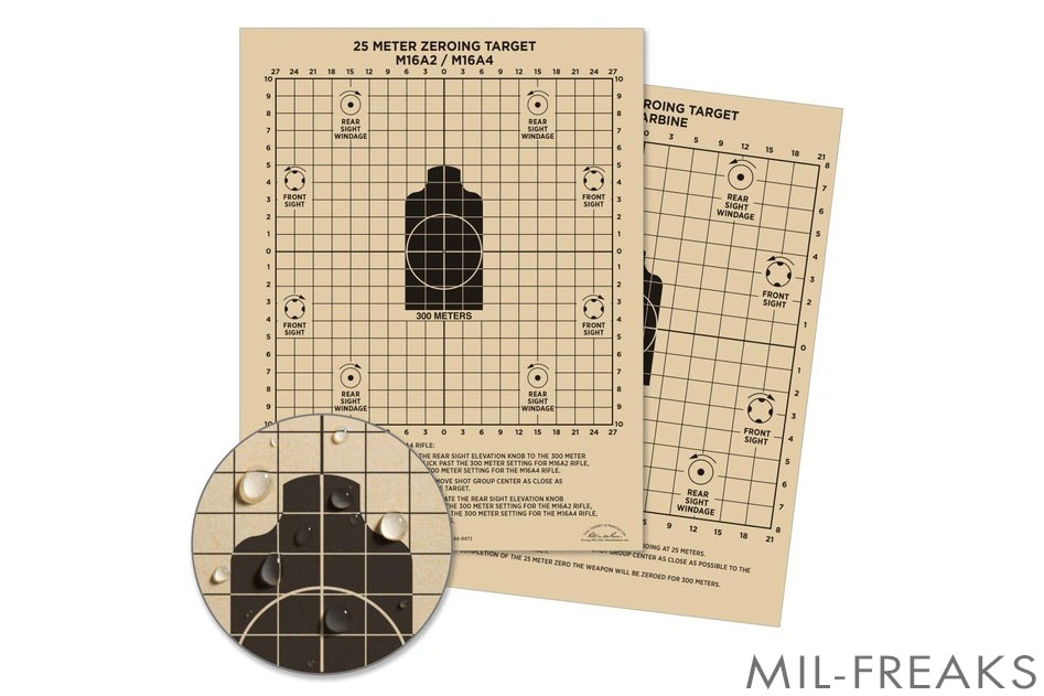 Rite in the Rain 25M ゼロイン ターゲット 2枚セット M16A2, M16A4, M4 CARBINE用