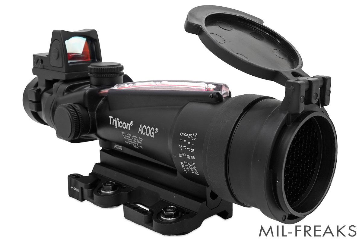Holy Warrior Trijicon ACOGタイプ TA11 5X32 スコープ ミリタリーマーキングモデル 集光チューブ レッド 電池不要 + ダットサイトセット