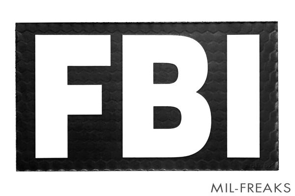 BritKitUSA "FBI" ラージ IRパッチ ホワイト/ブラック